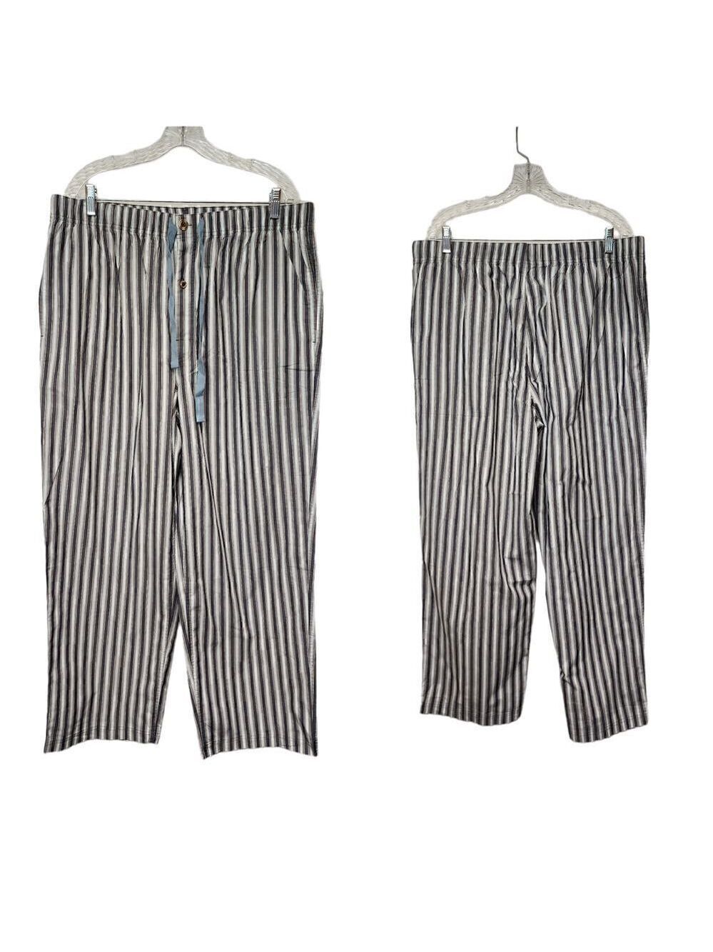 CREMIEUX LOUNGWEAR PLAID GRAY/BLUE ELASTIC DRAWSTRING PAJAMA PANTS SIZE XL